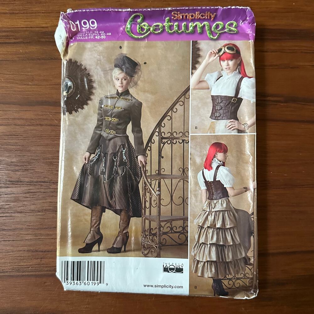 UNCUT Simplicity Pattern 0199 Costume Size 14-22